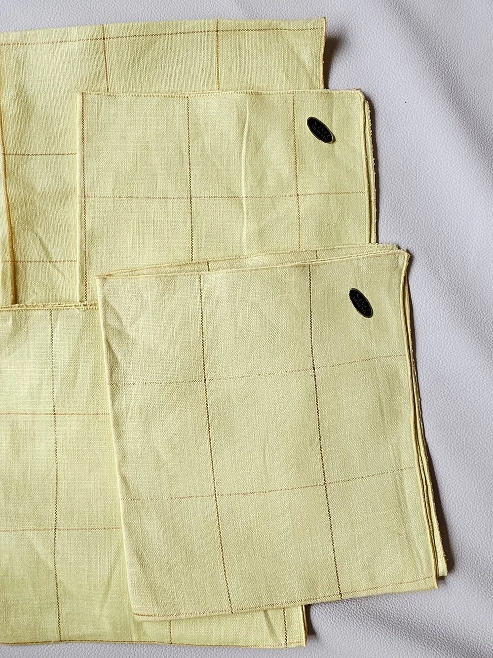 Vintage Linen Napkins Windowpane Design